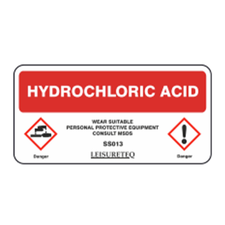Hydrochloric Acid Label - 200 x 100